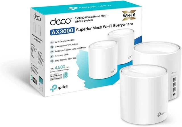 Deco Router Ss10 TP-LINK DECO X50 Dual-Band AX3000 Wi-Fi 6 Router Mesh System - White (2 ...