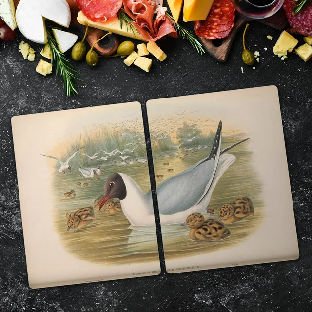 Planche à Découper En Verre Trempé - Motif Baigneuses à La Grenouillère De Monet - Lot De 2 (40x52cm)