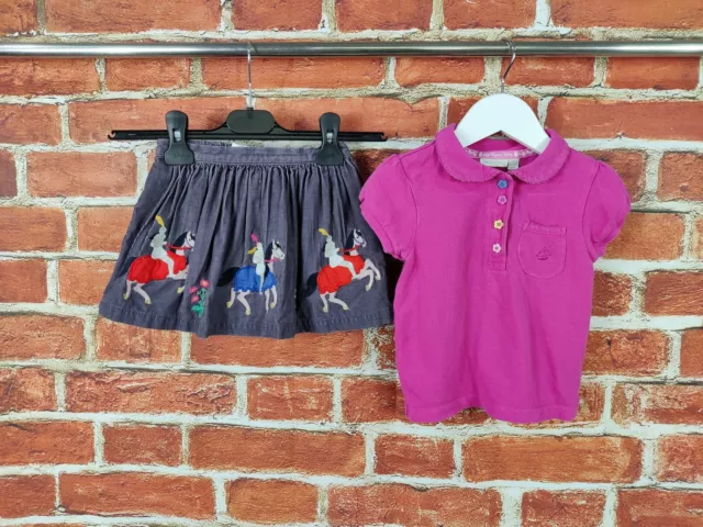 Girls Bundle Age 2-3 Years Boden Jojo Maman Cord Skirt Polo T-Shirt Top  98Cm