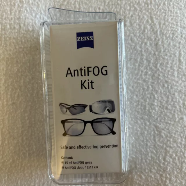 ZEISS AntiFOG Kit, Fog Prevention Treatment for Glasses 15ml Spray + Cloth New