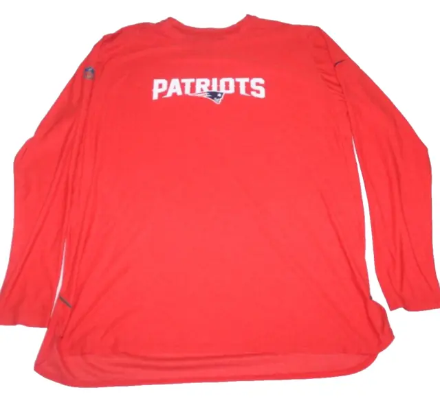 Nike Dri-Fit New England Patriots NFL Long Sleeve Shirt Red Size XL
