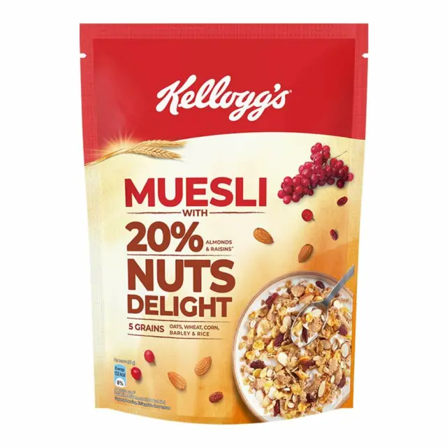 Kellogg's Muesli 20% delizia dadi | cereali per colazione | alto contenuto di ferro | alto contenuto di fibre