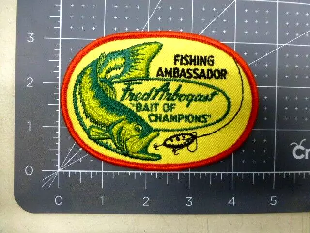 Vintage Fred Arbogast Fishing Ambassador “Bait Of Champions” Patch  NEW