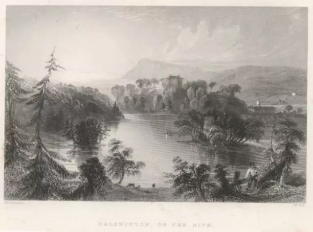 1840 SCOTLAND Antique Print "DALSWINTON, ON THE NITH" Dumfries Galloway