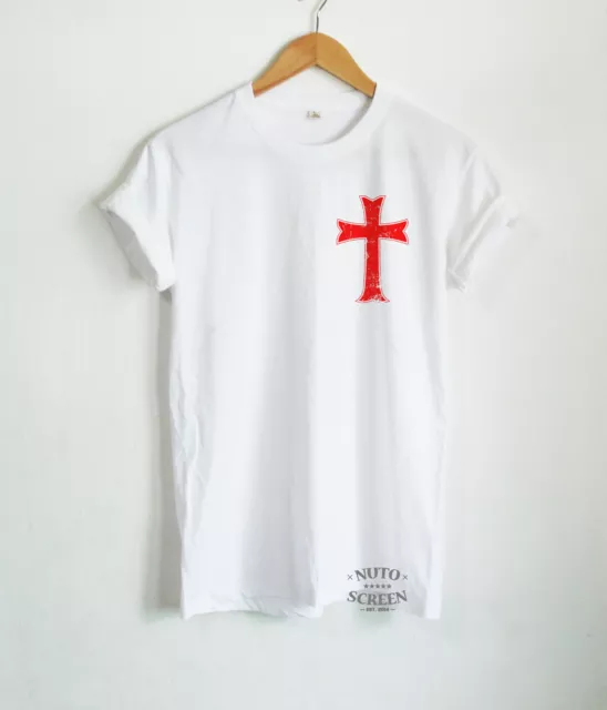 Knight Templar T-Shirt Crusader Jesus Shirts Christ Unisex Pocket Print Gift Tee