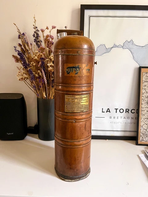 Ancien Pulvérisateur En Cuivre Jaune – Objet De Métier – Design XXème – Sans Marque