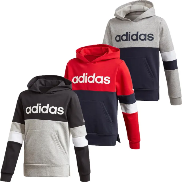 Adidas Boys Hoodies Sweatshirt Kids Tracksuit Training Hoody Sports Fleece Top