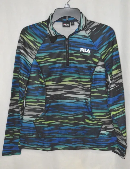 FILA SPORT® Curve 1/4-Zip Printed Fleece-Lined Women's Pullover - Size S NWT