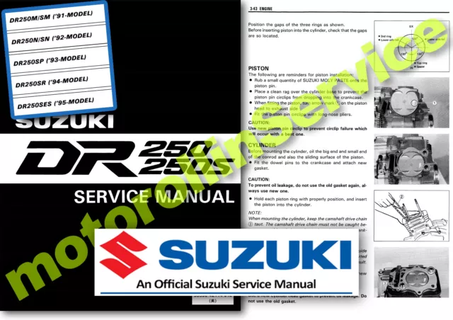 Suzuki DR250 Service Manual 1989 1990 1991 1992 Workshop Manual DR250S - SHOP