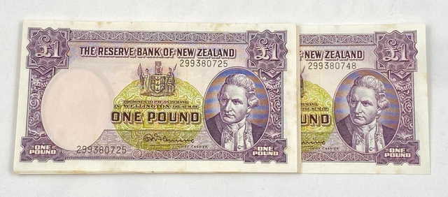New Zealand - 1 Pound - Fleming - 24 Consecutive - 299 380725 - 380748 - EF