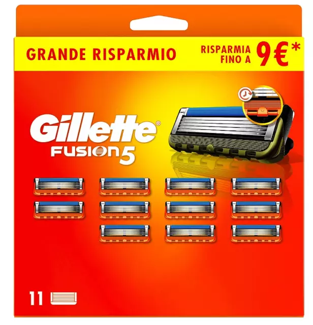 GILLETTE FUSION 5 LAMETTE DA BARBA, 11 RICAMBI da 5 lame EUR 48,99 -  PicClick IT