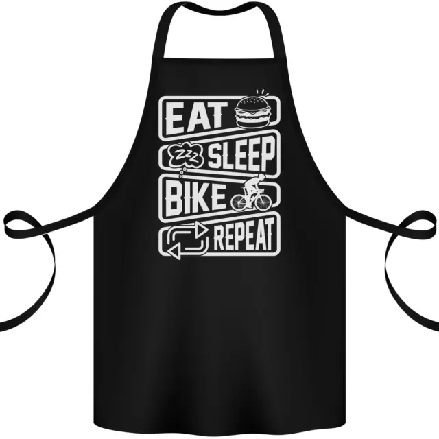 Cycling Eat Sleep Bike Repeat Funny Bicycle Cotton Apron 100% Organic