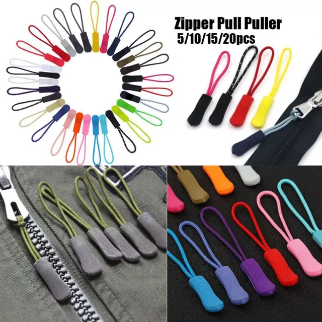 Clip Buckle Zip Puller Replacement Zipper Pull Cord Rope Pullers Ends Lock Zips