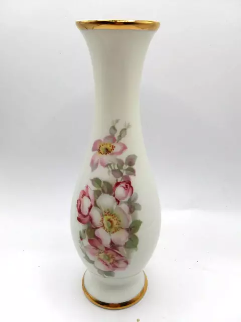 Gerold Porzellan Tettau Bavaria 6" vase Hand-Painted Floral Made in W. Germany