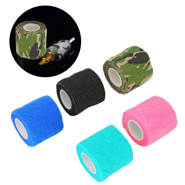 Tattoo Grip Tape 5pcs Tattoo Cover Disposable Bandage Self-Adhesive Wrap