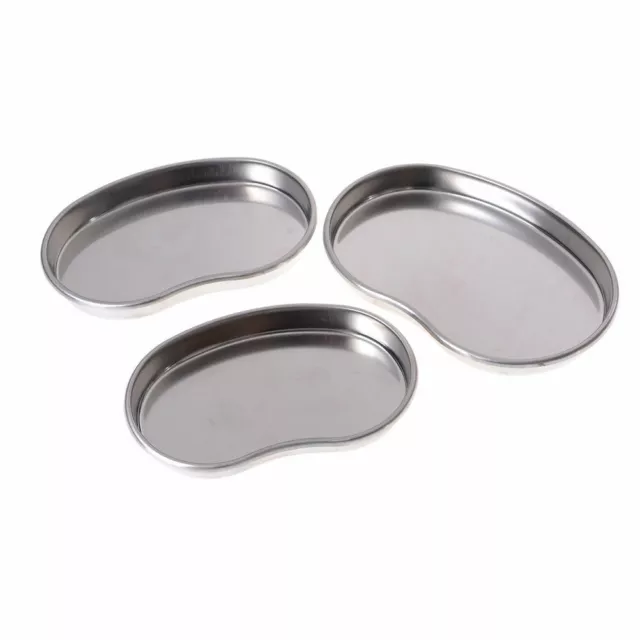 Dental Medical Surgical Stainless Steel Kidney Shaped Tray Bowl Dish L/M/S