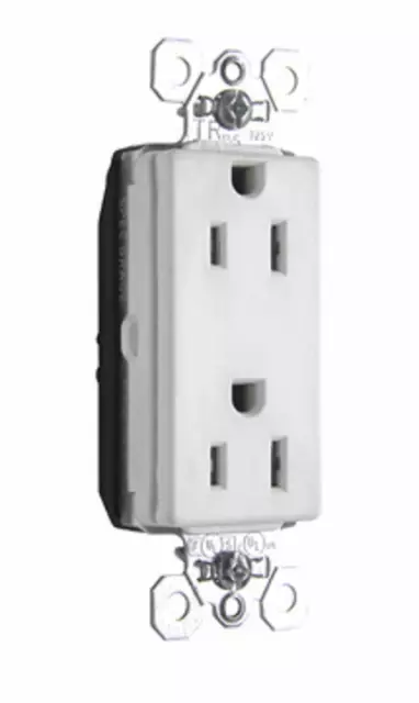 P&s PTTR26262-W PlugTail Tamper-Resist Decorator Spec Grade Duplex Receptacle 15