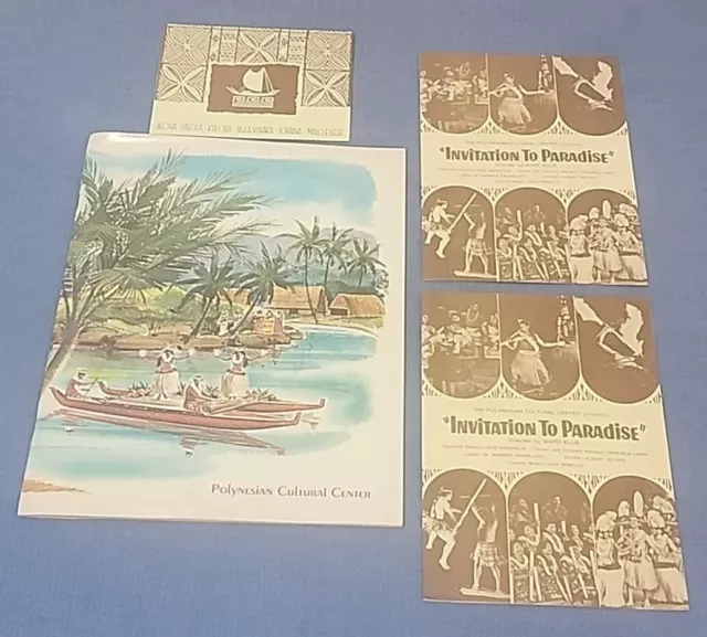 1971 Polynesian Cultural Center ● Laie, Hawaii ● Tourist Souvenir Program & Broc