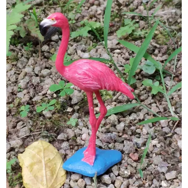 2 Pcs Garden Flamingo Bird Lawn Pond Figurine Ornaments Patio Statue Figure