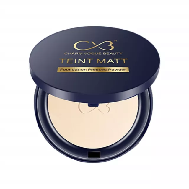 CVB 2 IN 1 Teint Mate Base Compacto Polvos Compactos (02 Suave Marfil, 10g) 3