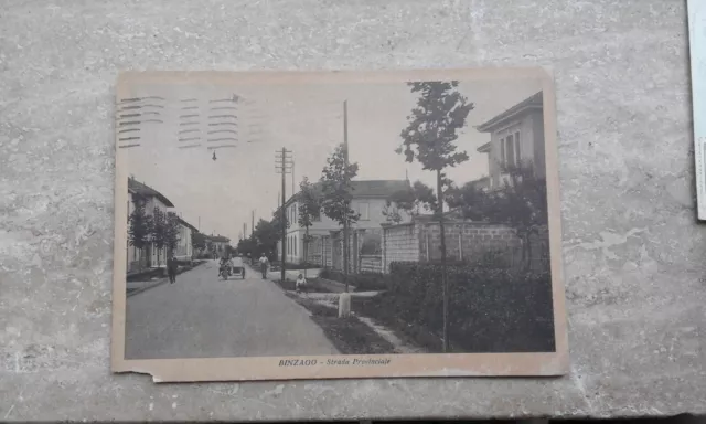 Binzago Fraz. di Cesano Maderno, Strada Provinciale col Side-Car, Animata , 1942