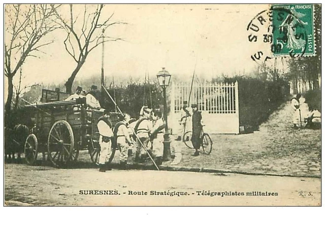 92.SURESNES.n°261.STRATEGIC ROUTE.MILITARY TELEGRAPHISTS.RARE