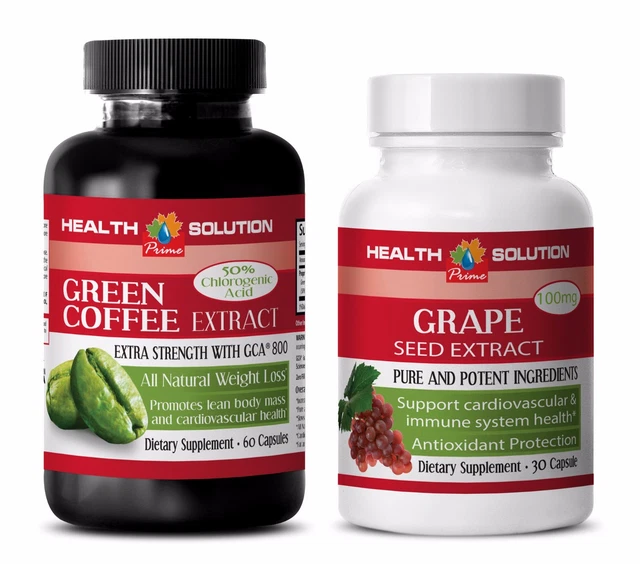 WEIGHT LOSS ENERGY pills GREEN COFFEE EXTRACT GRAPE SEED EXTRACT