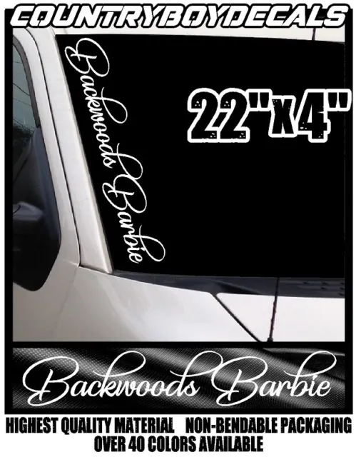 BACKWOODS BARBIE 22" Vinyl Decal Sticker Diesel Truck Country Car Princess Girl