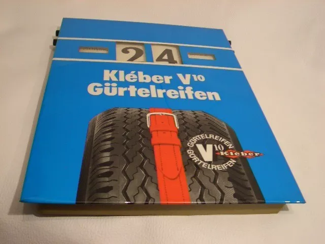 alter Dauerkalender Drehkalender Kleber Gürtelreifen V10 Auto-Reifen Werbung