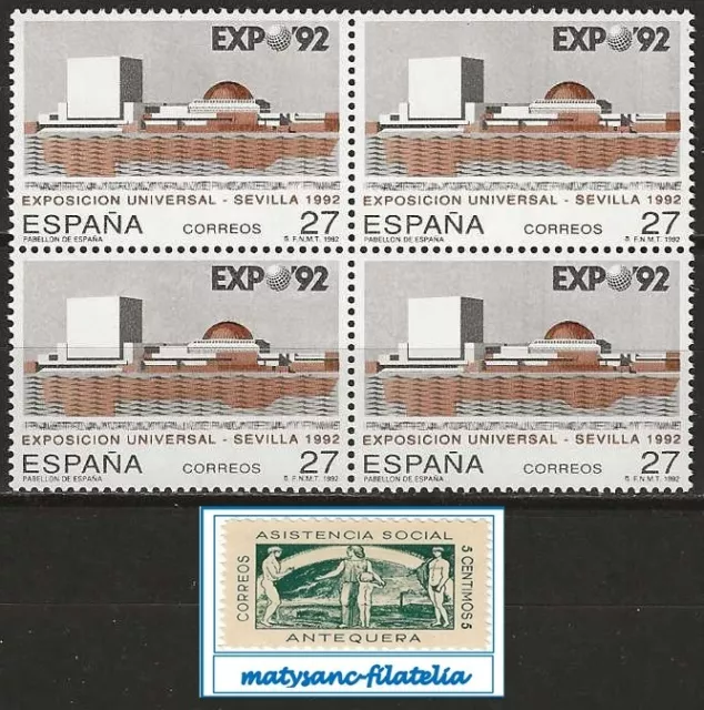 España 1992. Edifil 3155. Serie Completa En Bloque De 4 "Sevilla 1992". Mnh***