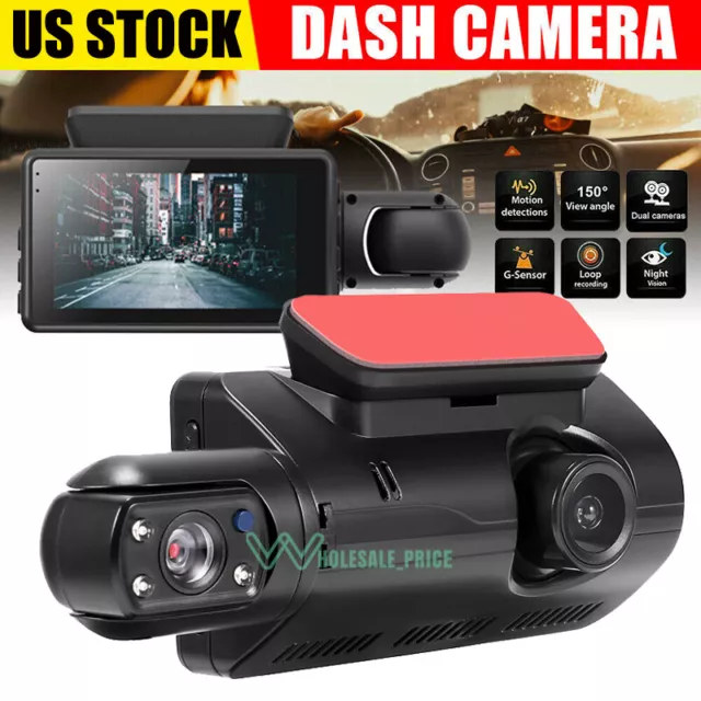 360° 1080P Doble Tablero Camaras De Seguridad Grabadora Para Carro Auto Sensor G