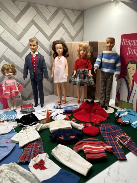 Vintage Ideal Tammy Doll and Family, Lots Of Tagged Clothing & More!