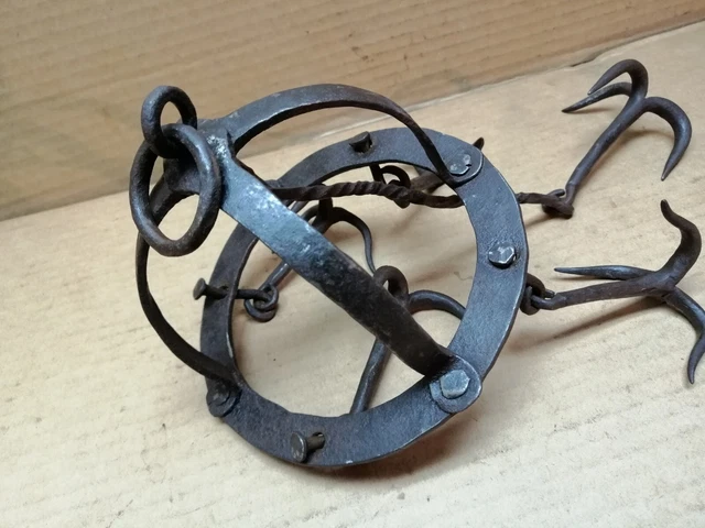 Vintage Antique Hand Forged Well Hook, Antique Forged Hooks, Wrought Iron. 3
