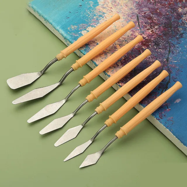 7Pcs Stainless Palette Knife Scraper Spatula Set For Artist Oil