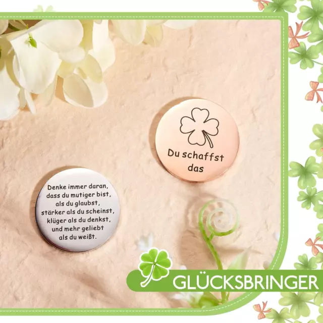 2 Stück Du Schaffst Das Glücksbringer Motivation Tasche Umarmung Token Doppelsei 3