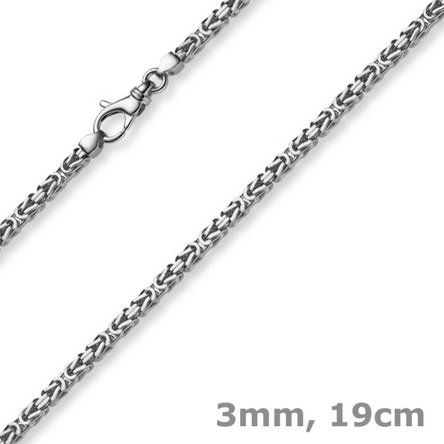 Bracciale uomo catena veneziana 2mm, lunghezza totale 20cm in argento invecchiato (1pz