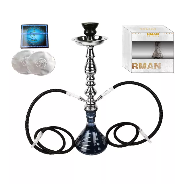 RMAN Shisha Set Alufolie Verpackung mit 2 Schläuchen Wasserpfeifen Hookah