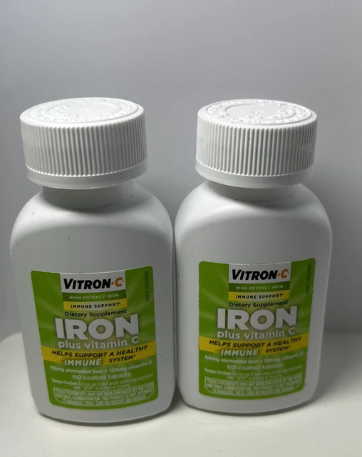 VITRONC HIGH POTENCY Iron Supplement Plus Vitamin C. NO BOX. Exp 9/23