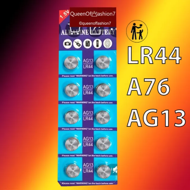10 x LR44 AG13 A76 1.5V ALKALINE CELL BUTTON BATTERY BATTERIES 🇦🇺 😀