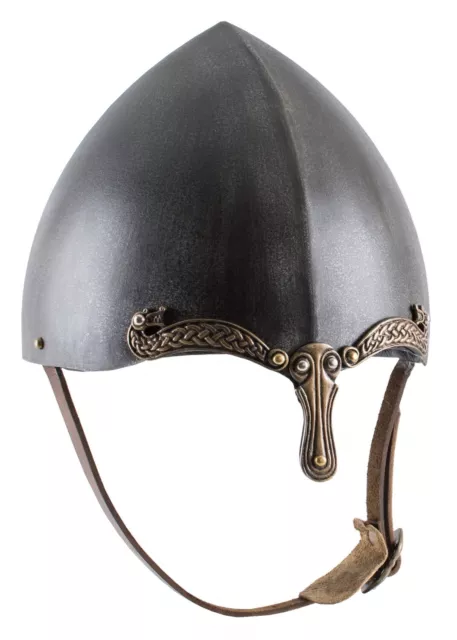 Battle-Merchant Nasalhelm M Celtici Motivi Stahl Finitura Anticata Elmo Vichingo