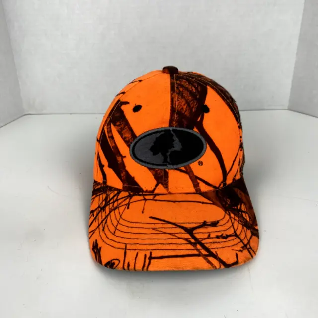 Mossy Oak Camo Blazing Orange Strapback Mens Cap Hat Adjustable Hunting Flaws