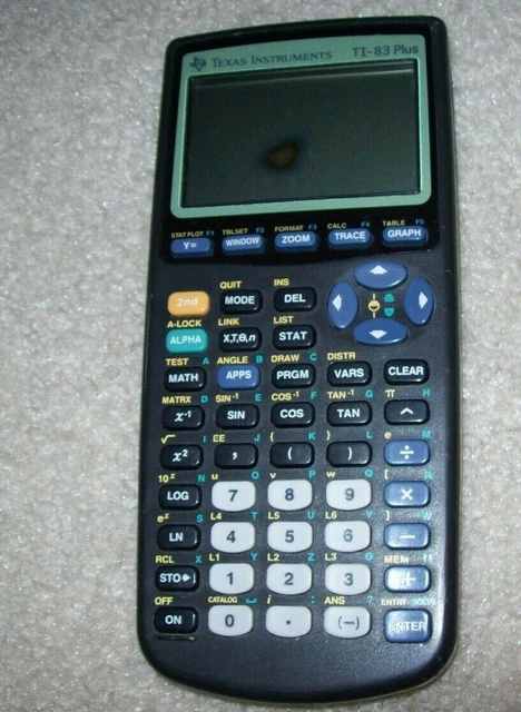 Texas Instruments TI-83 Plus Graphing Calculator (for parts only) powers on