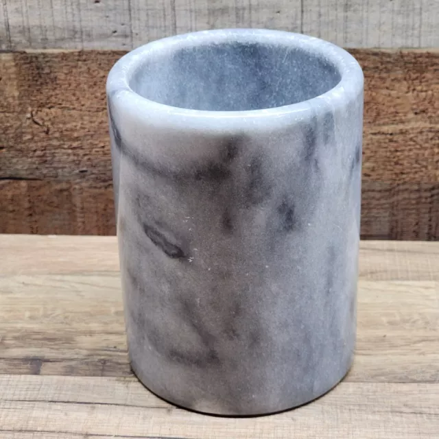 Marble Utensil Holder Spoon Caddy Countertop Gray Handmade Kitchen Aid Storage