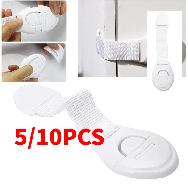 5/10x Baby Safety Locks Child-Proof Cabinet Cupboard Drawer Fridge Lock