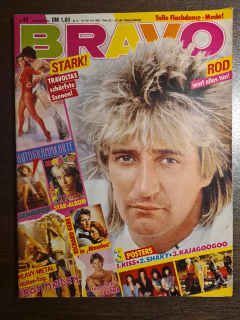BRAVO 45/1983 Heft Komplett -KISS, Kajagoogoo, Rod Stewart, Shakin' Stevens-Top!