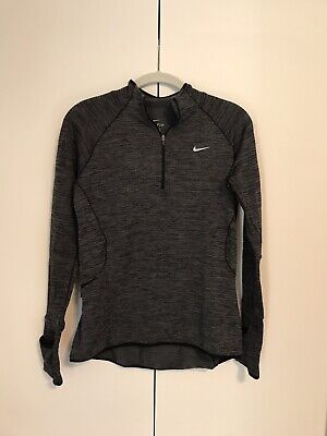 Women’s Nike DriFit Fleece-Lined Quarter Zip, M, Grey/Black