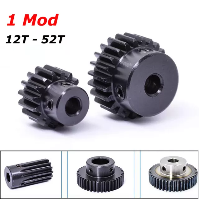 1 Mod Ingranaggio Trasmissione Ingranaggio Spur 12T-52T Denti Motore CNC Ingranaggio Pignone 45# Acciaio