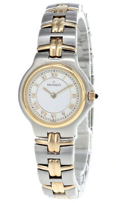 MOVADO Quartz S-Steel White Dial Two-Tone Women's Watch 81.A1.827.2
