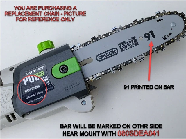 8 Inch Chainsaw Chain 3/8 LP Pitch - .050 Gauge 33 Drive Links Fits For Chicago Sun Joe Swj800e Swj806e Harbor Freight 62896 68862 63190 Earthwise Greenworks Oregon S33 2 Pack