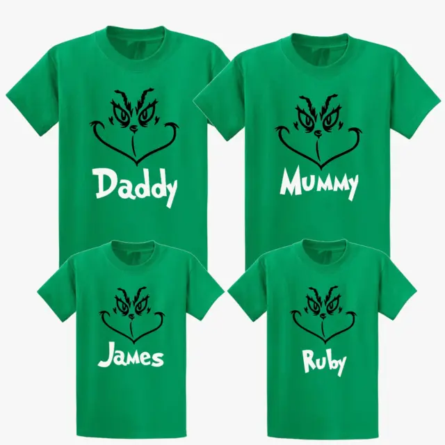 T-shirt Grinch famiglia abbinata t-shirt natalizia personalizzata bambini adulti Natale
